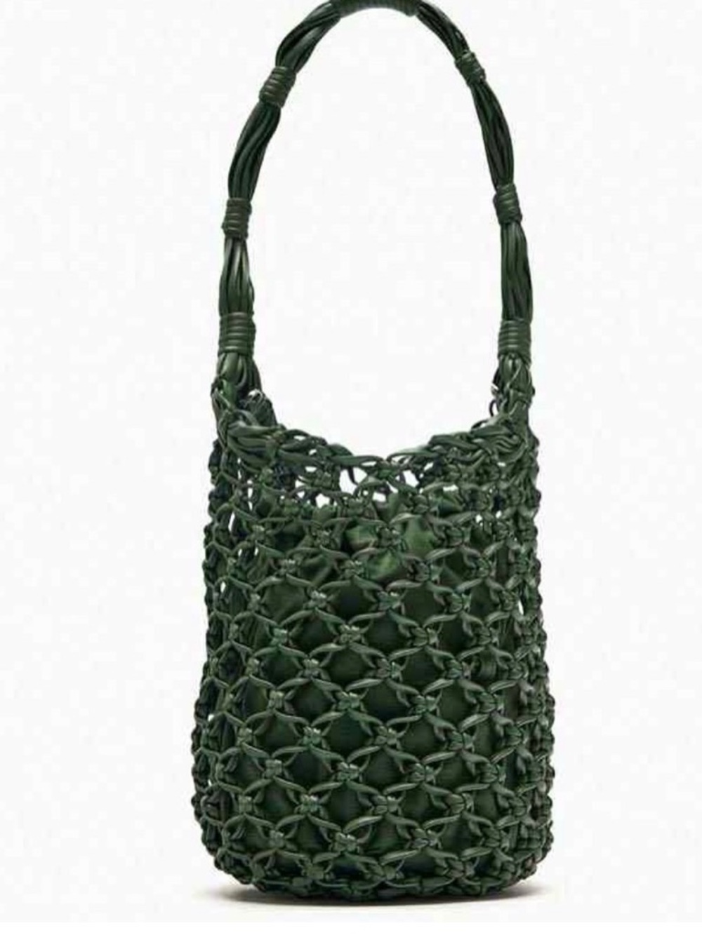 Zara Green Faux Leather Woven shoulder bag crossbody purse